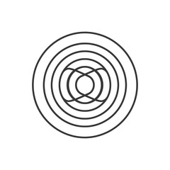 Circular design with concentric rings and intersecting lines