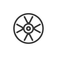 Obraz premium Circular Design with Six Spokes and a Central Eye