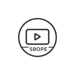 Fototapeta premium Circular Logo with Play Button and SBOPE Text
