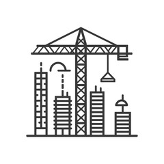 Construction Crane Lifting Building Materials