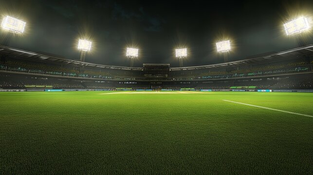 Cricket Stadium at Night: A Thrilling Atmosphere