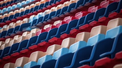 Fototapeta premium Stadium Seating: A Pattern of Color and Form