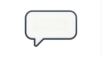 Fototapeta premium Simple, modern speech bubble icon with a bold, editable stroke, isolated on a white background, perfect for communication and conversation designs.