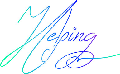 The word Helping, Helping gradient text, helping vector