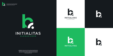 Letters B with human minimalist logo design template