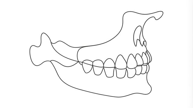 black line art jaw and teeth clip art preview