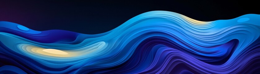 Fototapeta premium Abstract waves in vibrant blue and purple hues create a dynamic, fluid visual experience.