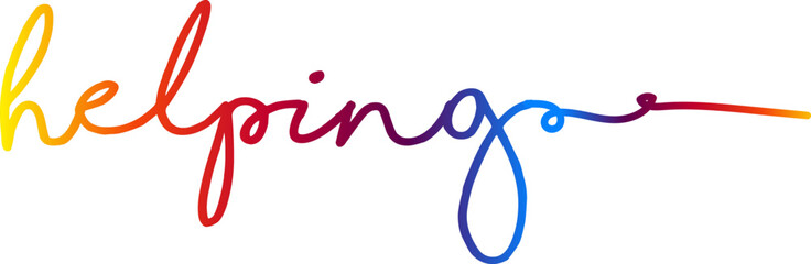 The word Helping, Helping gradient text, helping vector