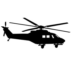 Helicopter army silhouette vector illustration 