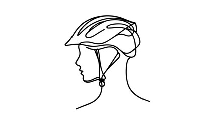 Bicycle Helmet line art drawing vector