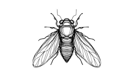 Cicada line art vector
