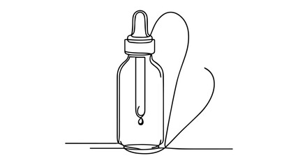 dropper bottle line art drawing vector