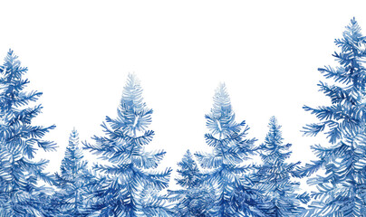 Obraz premium PNG Vintage drawing Christmas trees vegetation outdoors woodland.