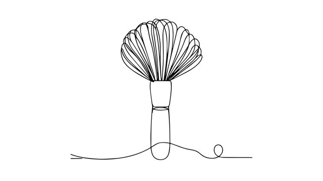 recommend clip art: fluffy makeup brush line art drawing