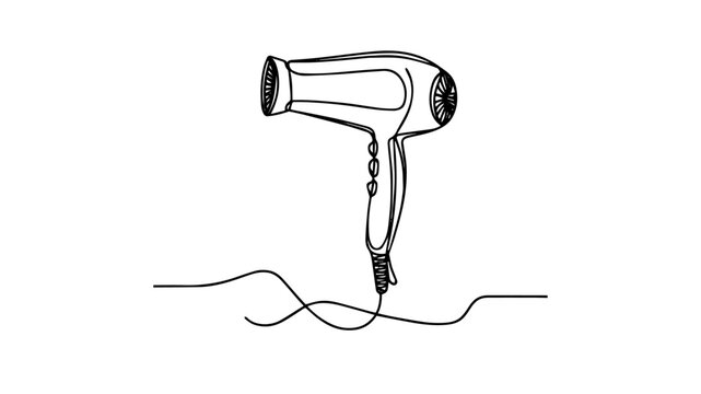 recommend clip art: hairdryer line art illustration vector