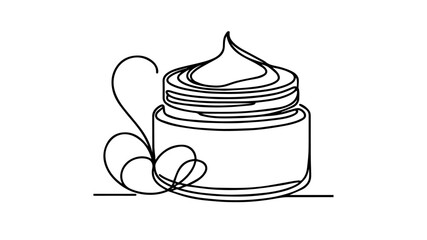 jar of moisturizer line art drawing