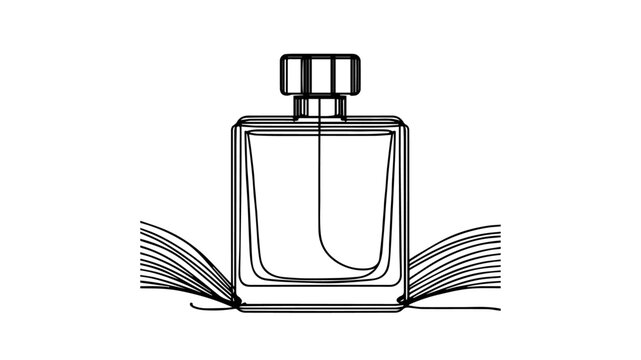 recommend clip art: perfume bottle single line illustration 