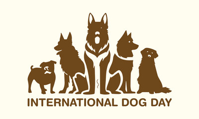 International Dog Day, world dog day. August 26. Vector illustration. poster, banner, greeting card, flyer. Happy National Dog Day. sale. event, party.