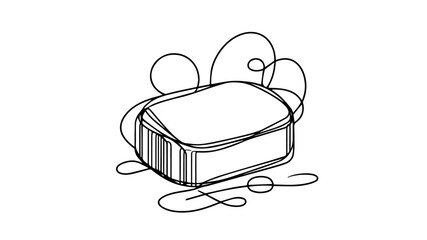 Soap Bar one line illustration