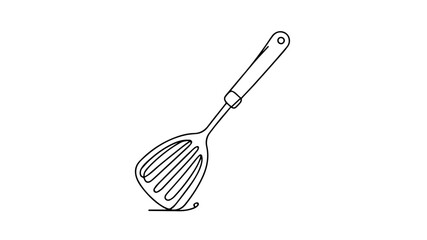 Spatula one line drawing