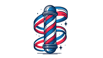 traditional barber’s pole illustration
