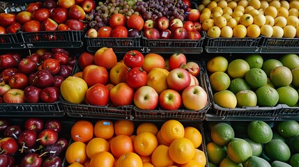 Variety of Foods Displayed on Supermarket Shelves