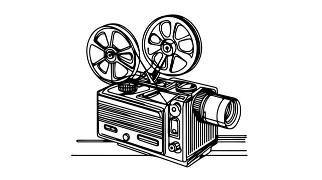 recommend clip art: vintage slide projector line art illustration