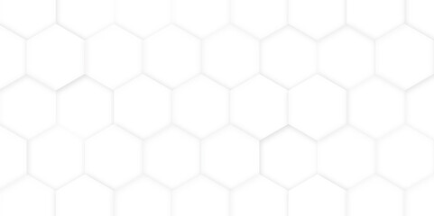 honeycomb white Background ,light and shadow, 3d Hexagonal structure futuristic white background and Embossed Hexagon ,