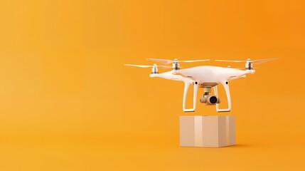 Drone Delivery service Efficient Shipping, Aerial Technology Evolution, picture with copy space.