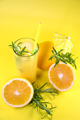 Fototapeta premium Cool orange drink. Citrus. Alcoholic and non-alcoholic cocktails.
