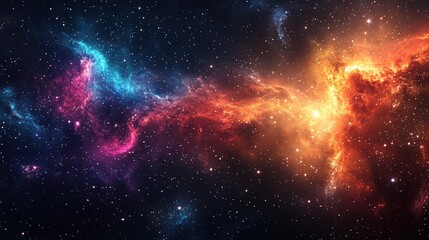 Fototapeta premium Galaxy background with swirling colors and star clusters, evoking the mystery of the cosmos