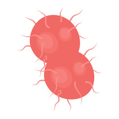 Vector isolated illustration of gonorrhea pathogen under a microscope. Gonorrhea bacteria. Сausative agent of gonorrhea.