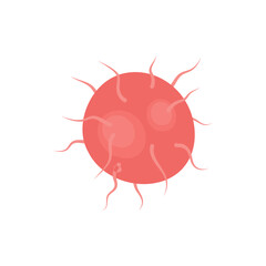 Vector isolated illustration of gonorrhea pathogen under a microscope. Gonorrhea bacteria. Сausative agent of gonorrhea.