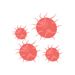 Vector isolated illustration of gonorrhea pathogen under a microscope. Gonorrhea bacteria. Сausative agent of gonorrhea.