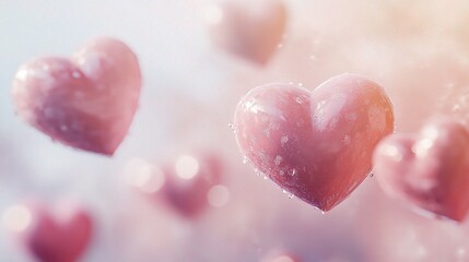 Obraz premium eart-themed background with soft, romantic colors and delicate heart shapes, perfect for a loving atmosphere