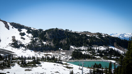 snow covered mountains