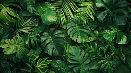 green background with natural patterns, vibrant shades, and a refreshing feel, copy space