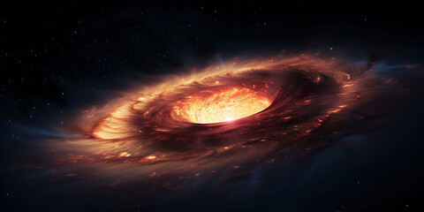 Vortex space background poster. Spiral galaxy creative wallpaper. Abstract concept banner. Digital raster bitmap illustration. AI artwork.	
