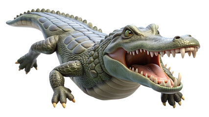 Fototapeta premium aggression, alligator, crocodile, cutout, transparent, backgrounds, hunter, animal, aquatic, tooth, isolate