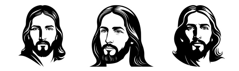 Hand drawn abstract sketch of Jesus face.