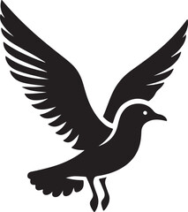 Seagull icon silhouette vector art illustration