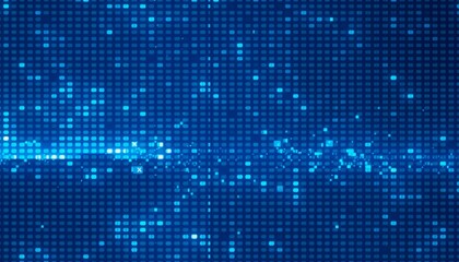 High-tech backdrop with a detailed array of blue pixels in a uniform grid showcasing a mix of bright and dark shades for a modern digital effect