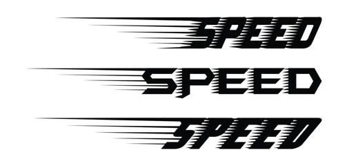 The black text of the logo template moves speedily.