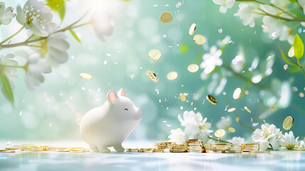 Easter day with cartoon a cute bunny rabbit is sits laying or sleeping in a nest or field flowers, Easter day, cartoon, cute bunny, rabbit, nest, field flowers, spring, holiday, seasonal, illustratio
