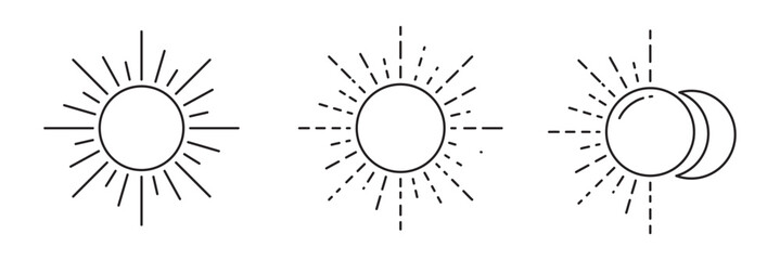 sun and moon icon illustration vector