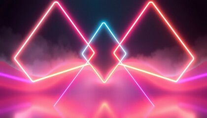 radiant neon shapes collide at the center creating a vibrant focal point while the edges gently fade into a soft-focus gradient reflecting the blend of creativity and technol