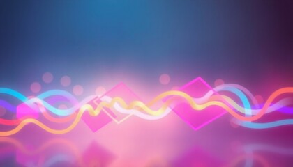 vibrant neon shapes coalesce at the center fading into a smooth soft-focus background capturing the essence of creativity merging with bold design