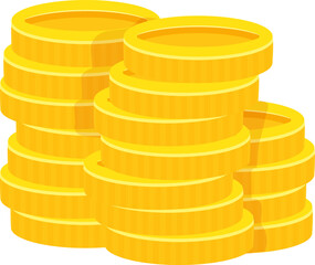 Finance cartoon icon. Money stack. Golden coins