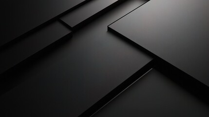 Abstract Black Geometry: A mesmerizing abstract background featuring a dynamic arrangement of overlapping black squares, creating a sense of depth and dimension. 