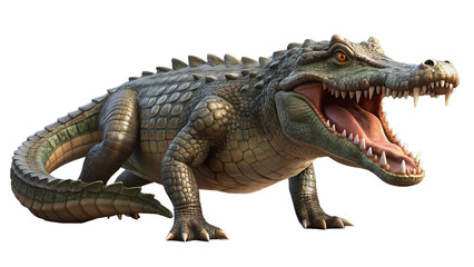 Fototapeta premium aggression, alligator, crocodile, cutout, transparent, backgrounds, hunter, animal, aquatic, tooth, isolate